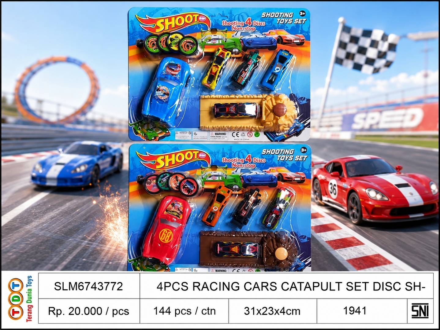 4PCS RACING CARS CAT