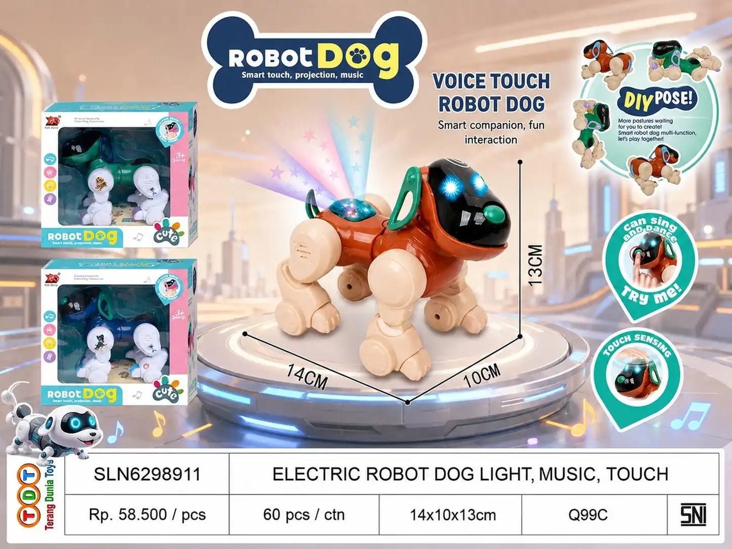 ELECTRIC ROBOT DOG WITH LIGHT,MUSIC[TOUCH SENSORING]