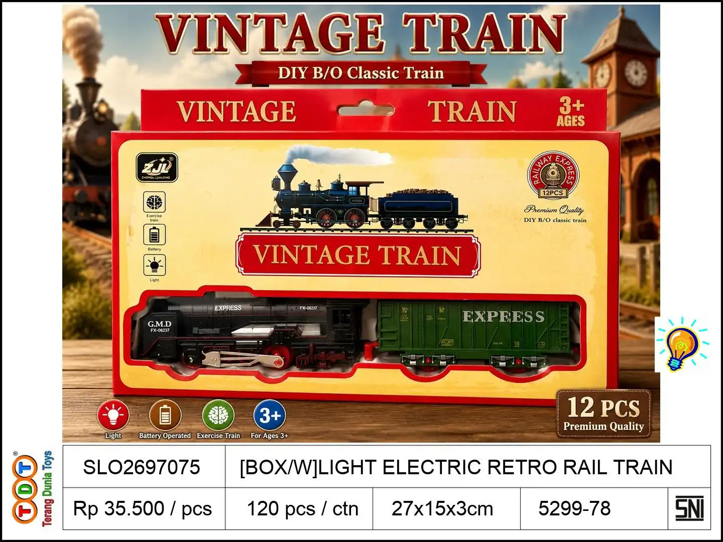 [BOX/W]LIGHT ELECTRIC RETRO RAIL TRAIN