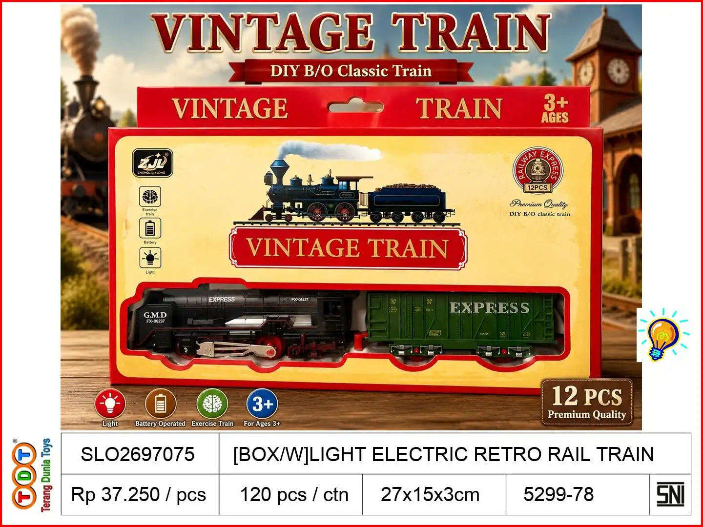 [BOX/W]LIGHT ELECTRIC RETRO RAIL TRAIN