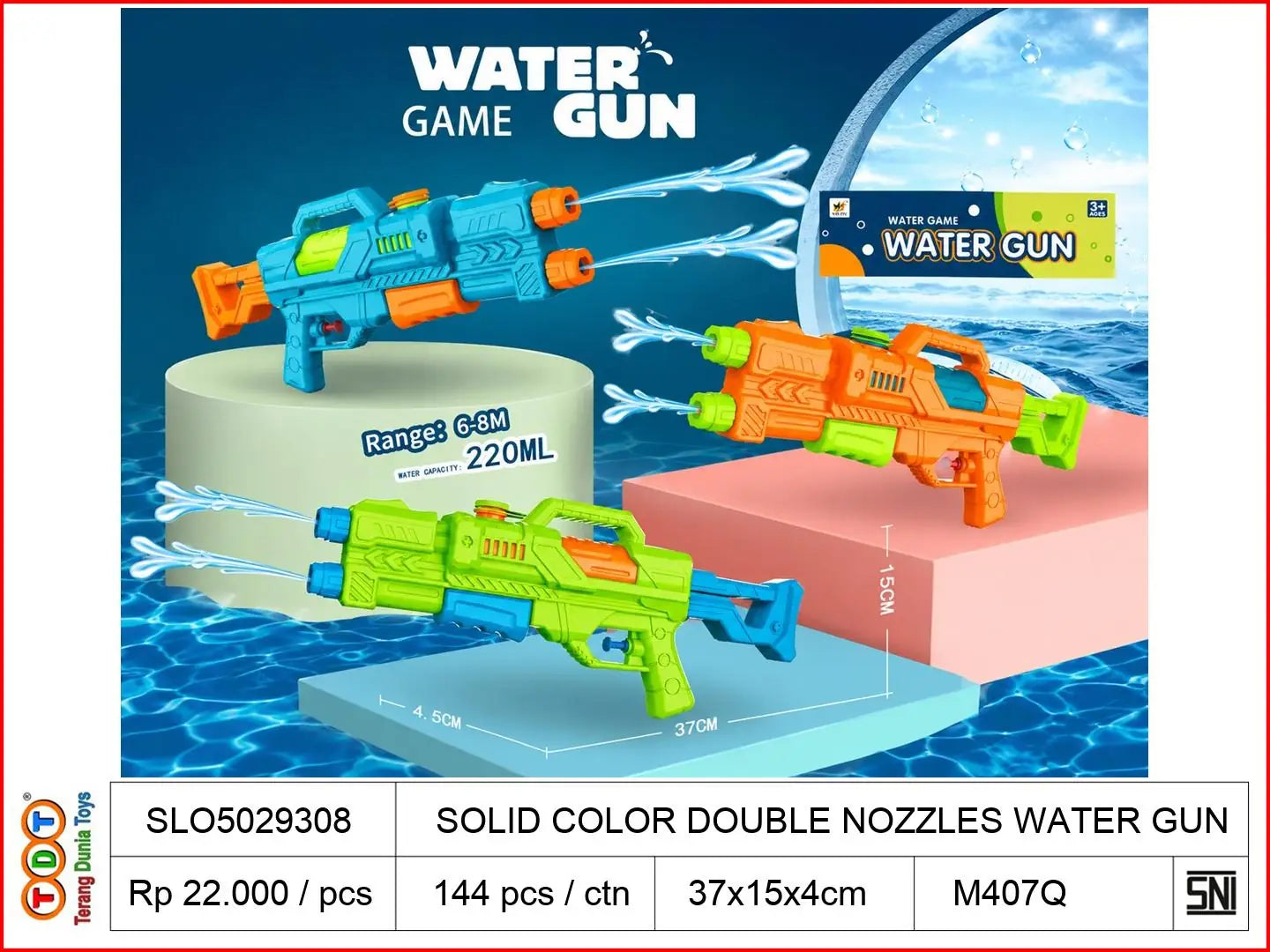 SOLID COLOR DOUBLE NOZZLES WATER GUN