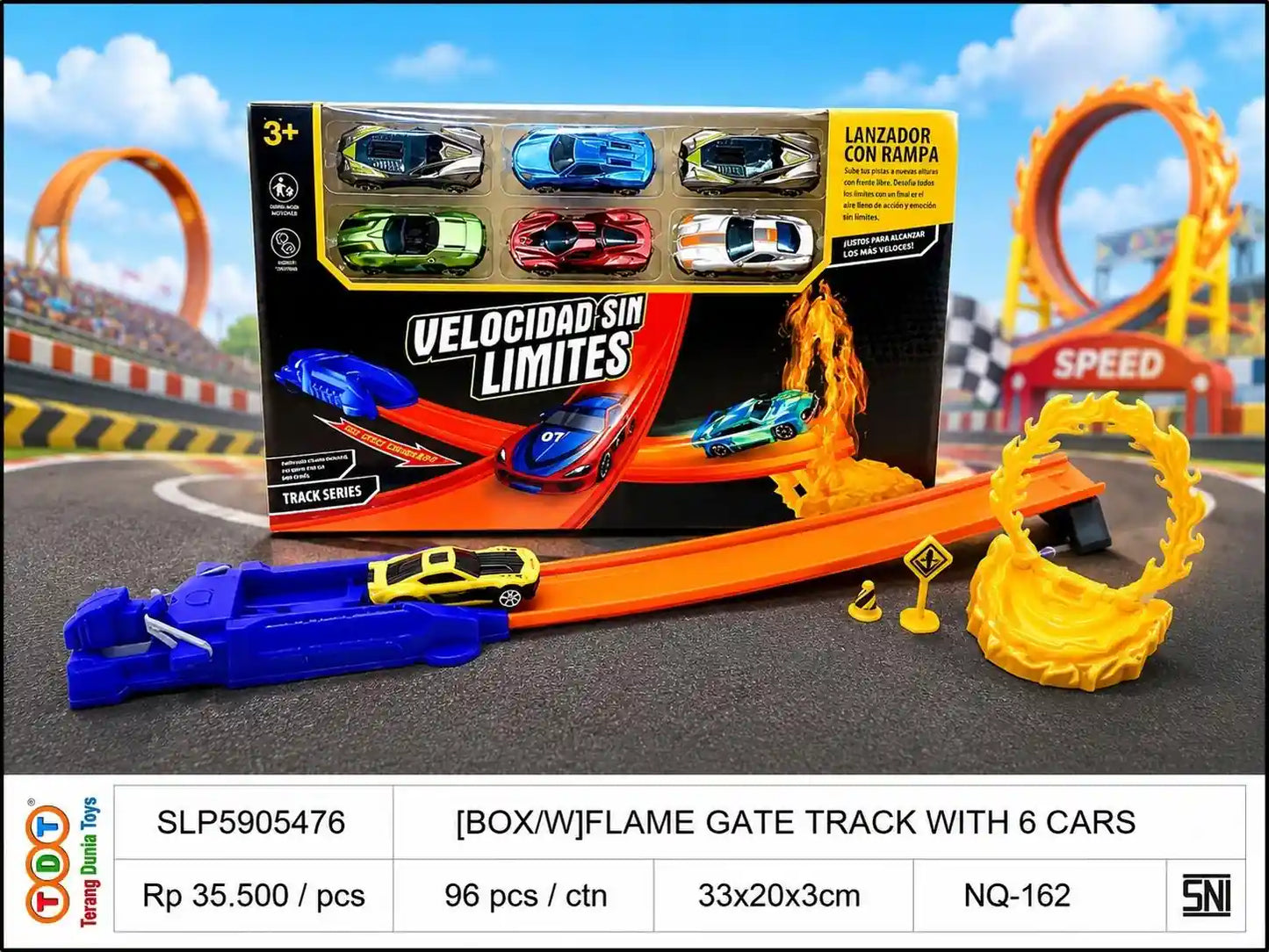 [BOX/W]FLAME GATE TRACK WITH 6 CARS