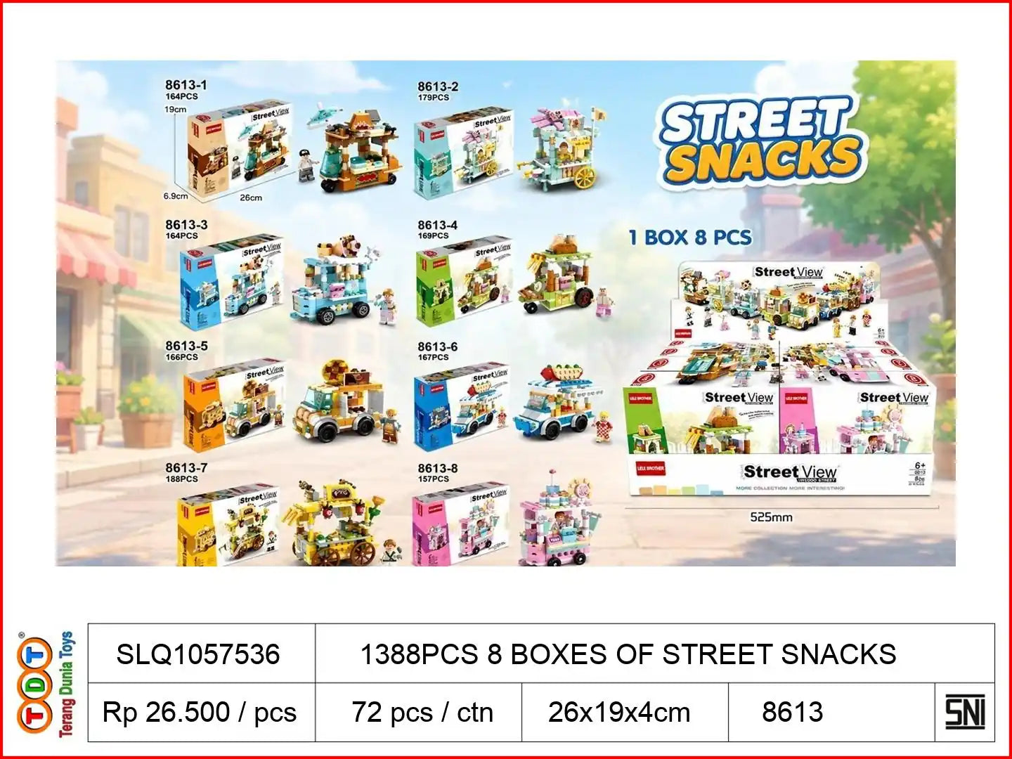 1388PCS 8 BOXES OF STREET SNACKS