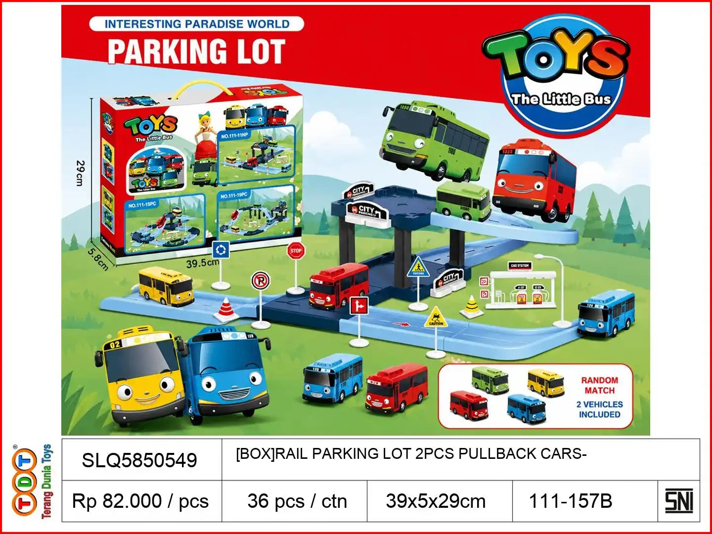 [BOX]RAIL PARKING LOT WITH 2PCS PULLBACK CARS