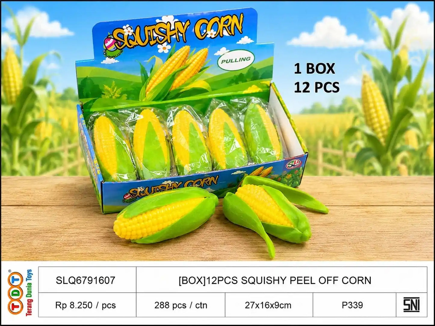 [BOX]12PCS SQUISHY PEEL OFF CORN