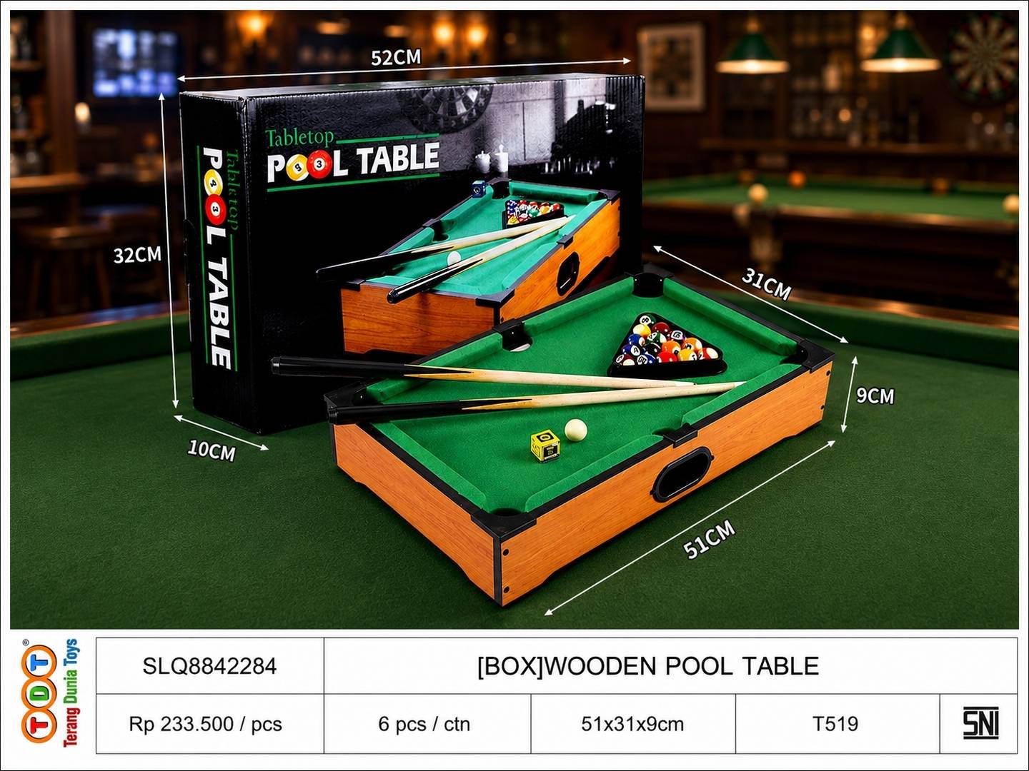 [BOX]WOODEN POOL TAB