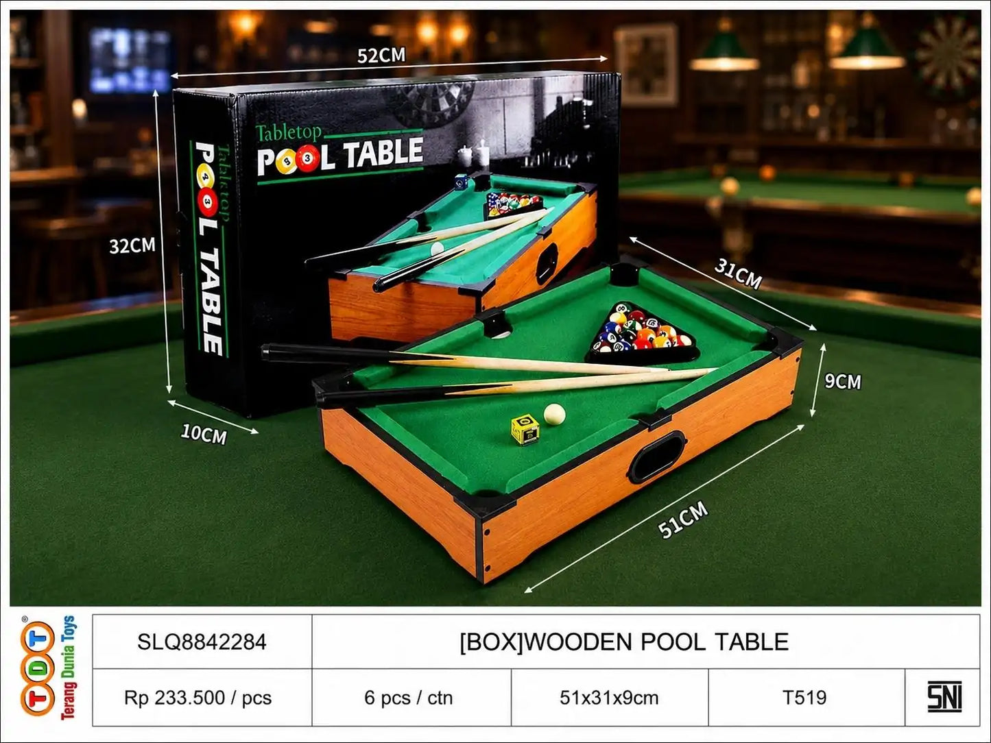 [BOX]WOODEN POOL TABLE