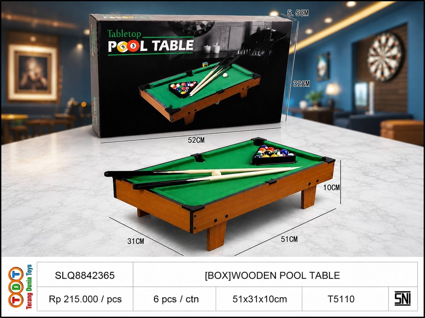 [BOX]WOODEN POOL TAB