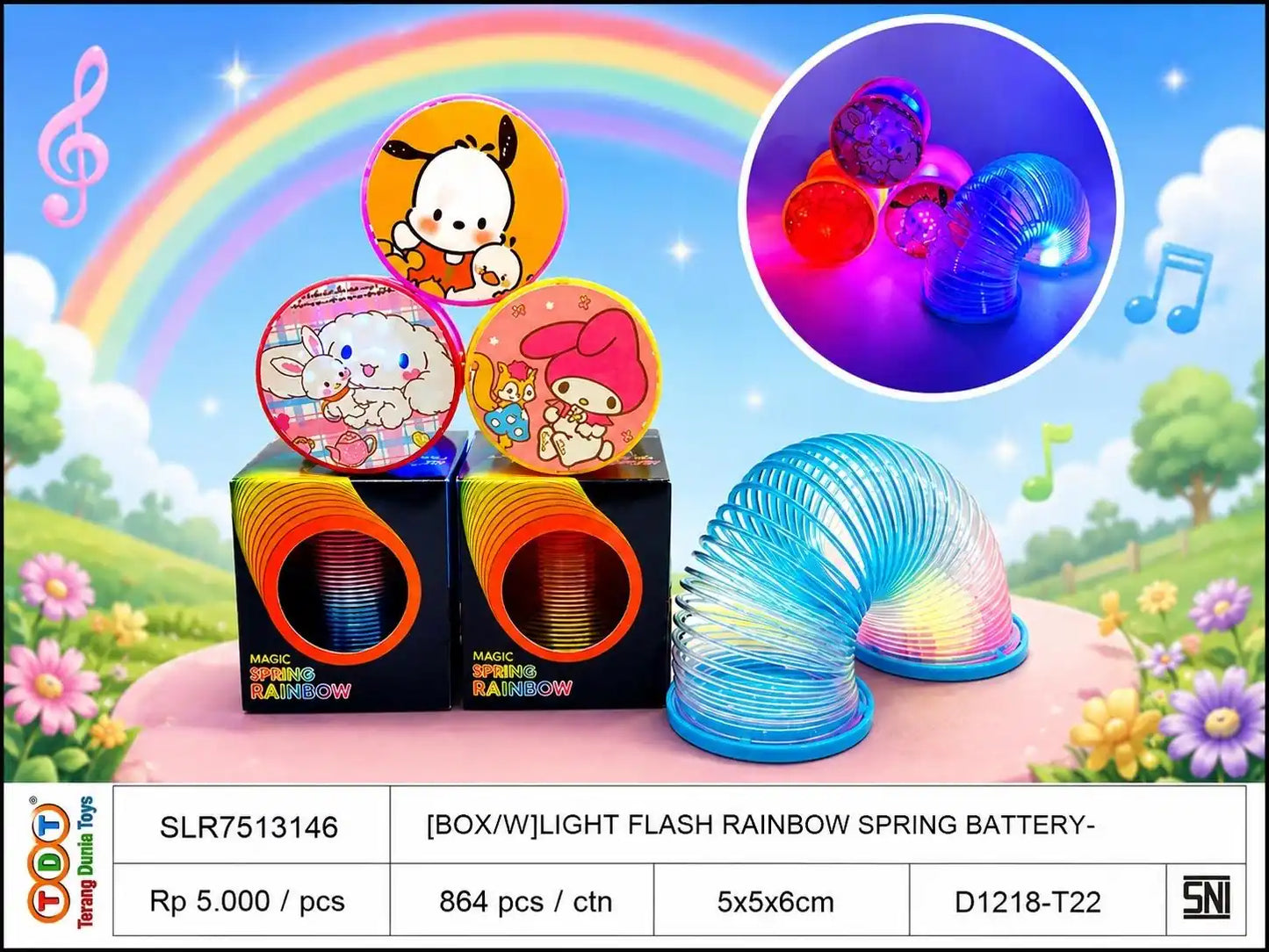[BOX/W]LIGHT FLASH RAINBOW SPRING WITH BATTERY