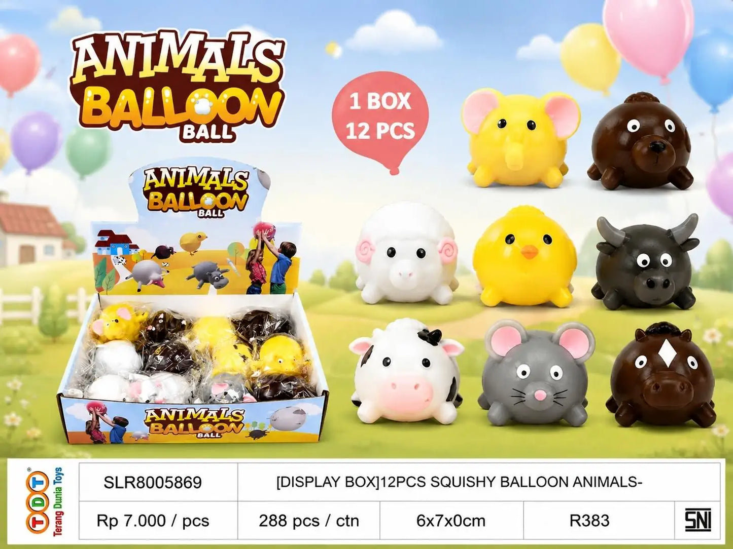 [DISPLAY BOX]12PCS SQUISHY BALLOON ANIMALS