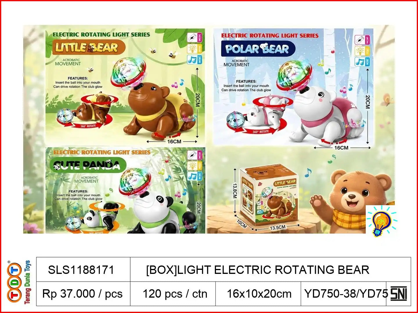 [BOX]LIGHT ELECTRIC ROTATING BEAR