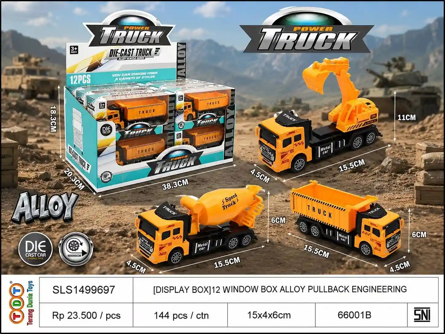 [DISPLAY BOX]12 WINDOW BOX ALLOY PULLBACK ENGINEERING VEHICLE