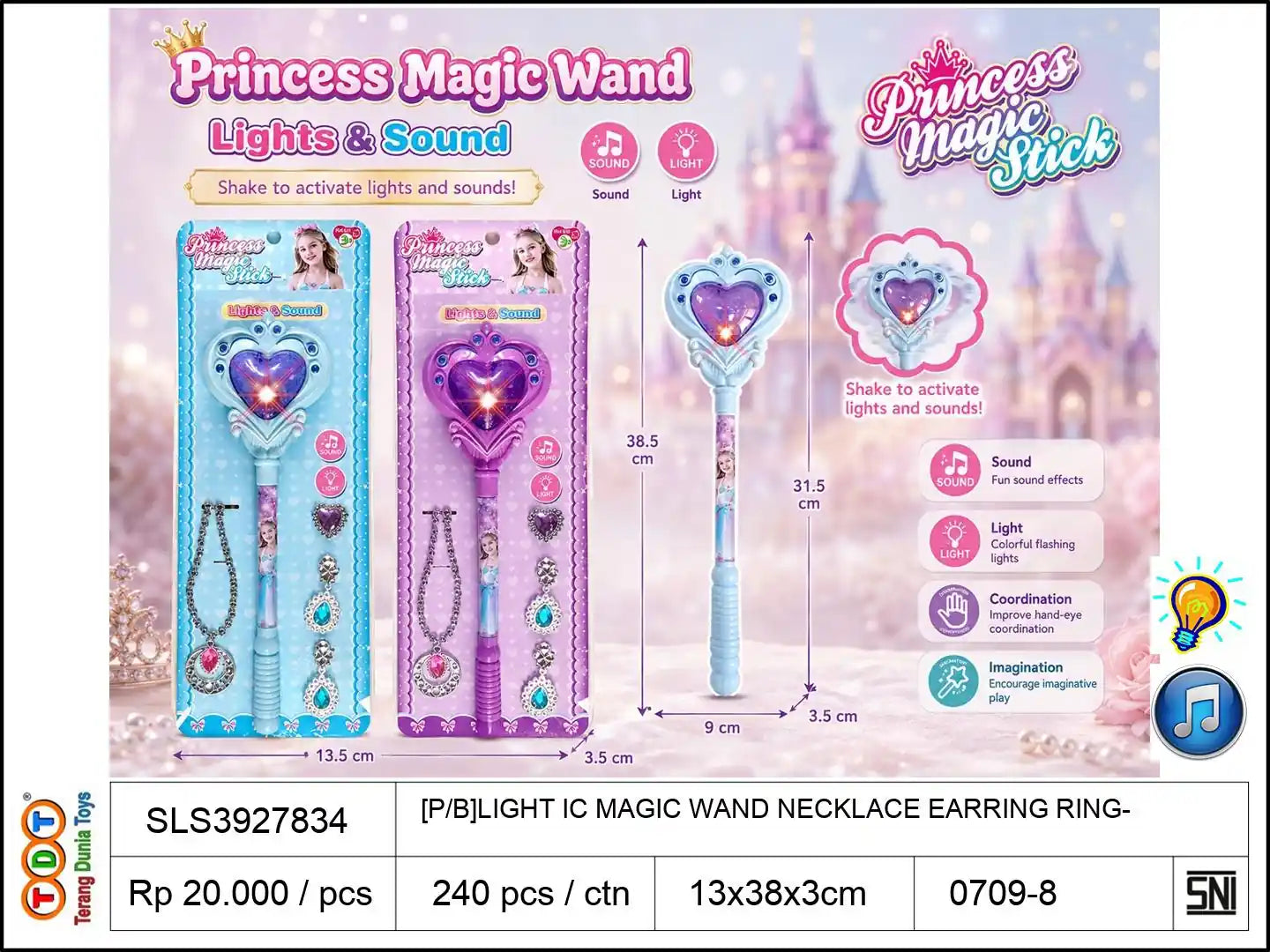 [P/B]LIGHT IC MAGIC WAND WITH NECKLACE EARRING RING