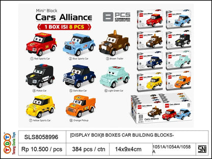 [DISPLAY BOX]8 BOXES CAR BUILDING BLOCKS