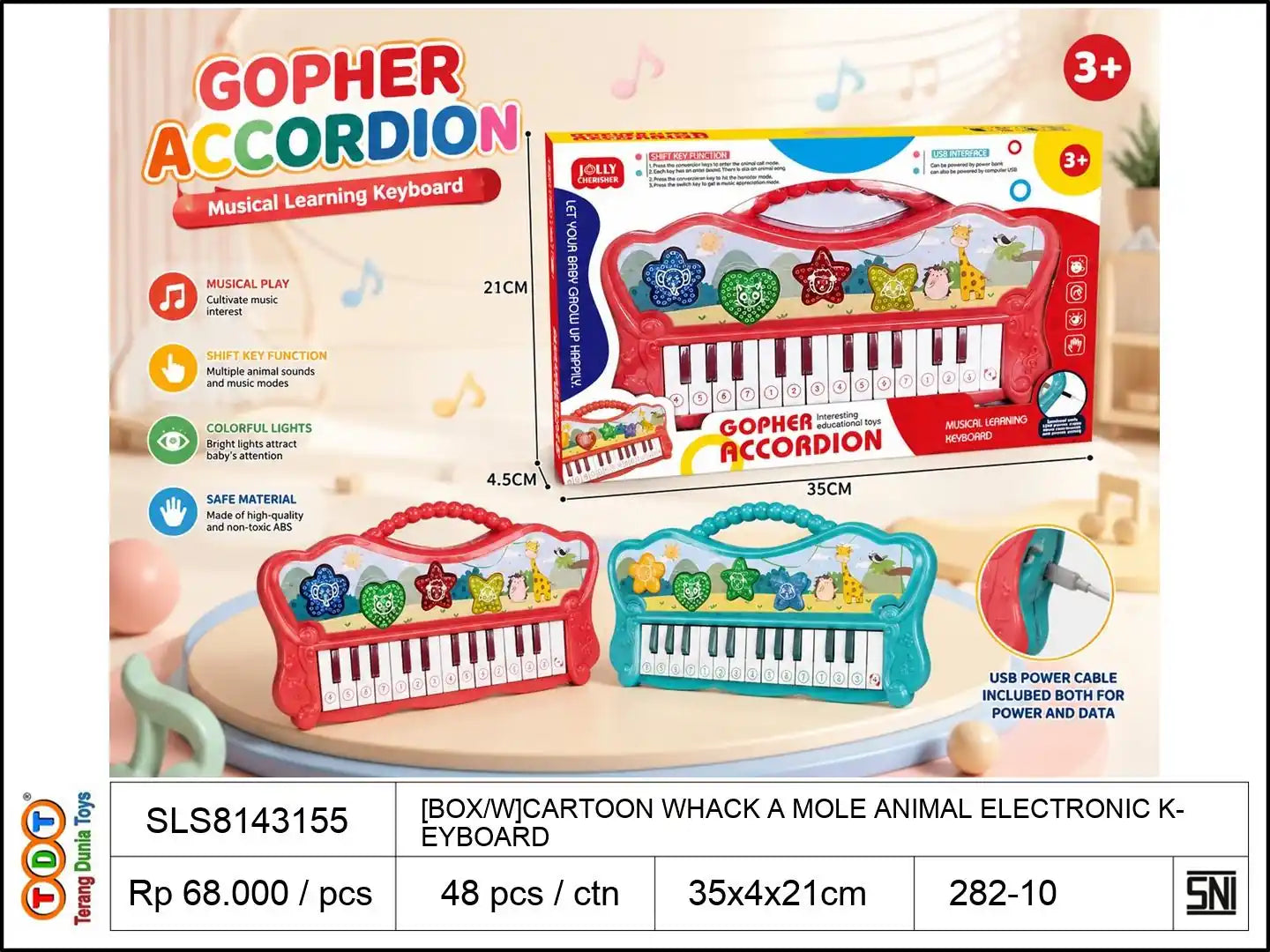 [BOX/W]CARTOON WHACK A MOLE ANIMAL ELECTRONIC KEYBOARD