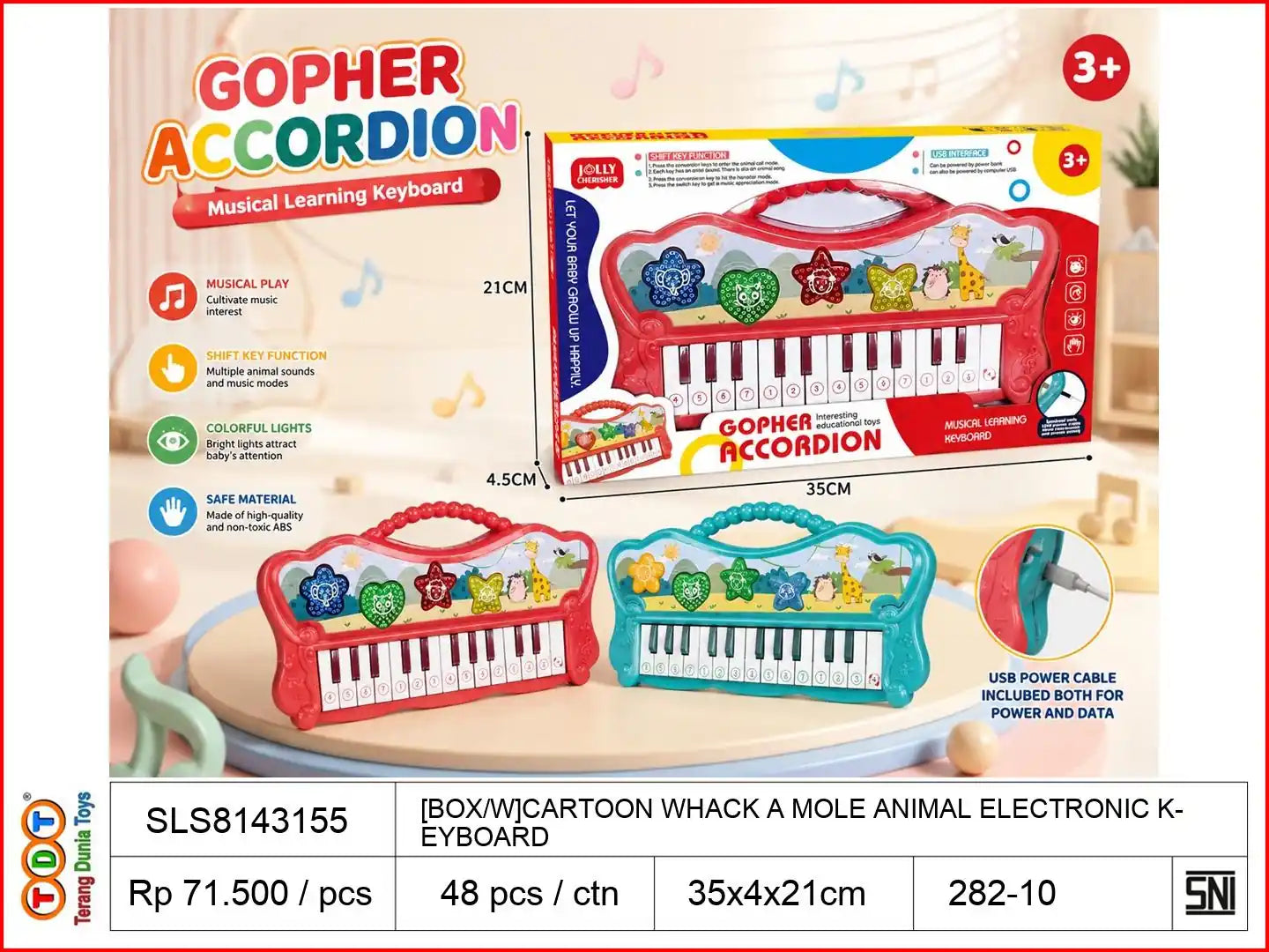 [BOX/W]CARTOON WHACK A MOLE ANIMAL ELECTRONIC KEYBOARD