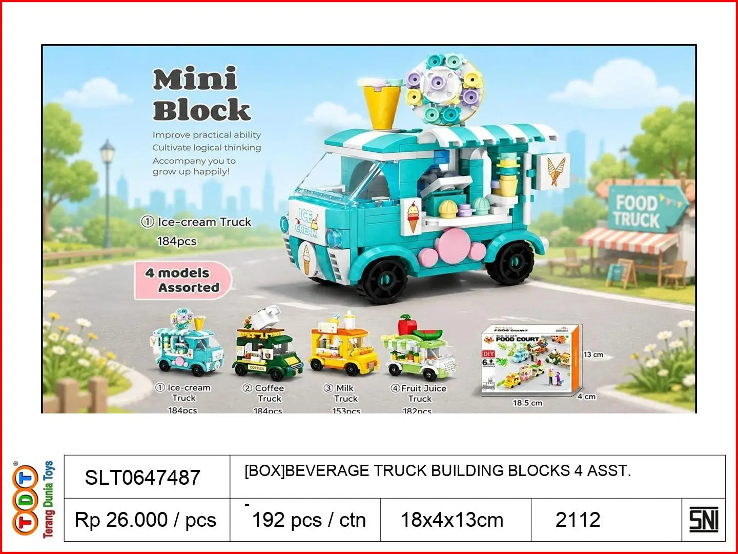 [BOX]BEVERAGE TRUCK BUILDING BLOCKS 4 ASST.

TAGS: LEGO BRICKS BLOCK BALOK SUSUN DIECAST KOLEKSI METAL