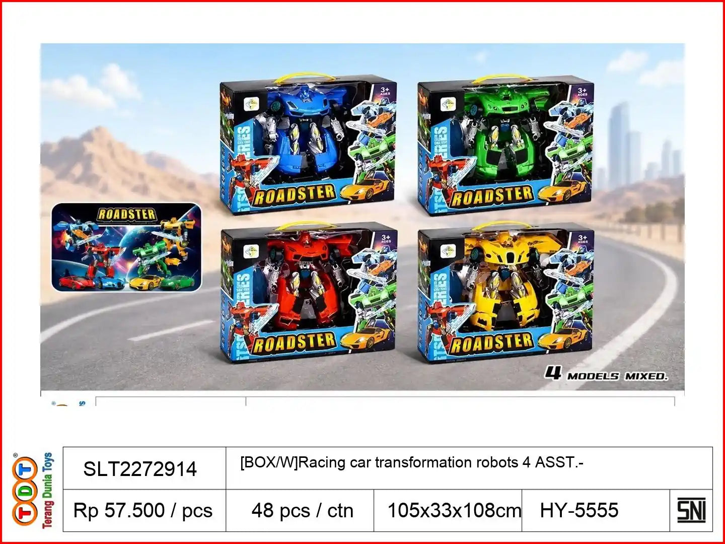 [BOX/W]RACING CAR TRANSFORMATION ROBOTS 4 ASST.