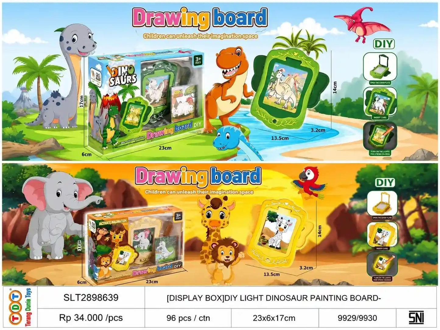 [DISPLAY BOX]DIY LIGHT DINOSAUR PAINTING BOARD
