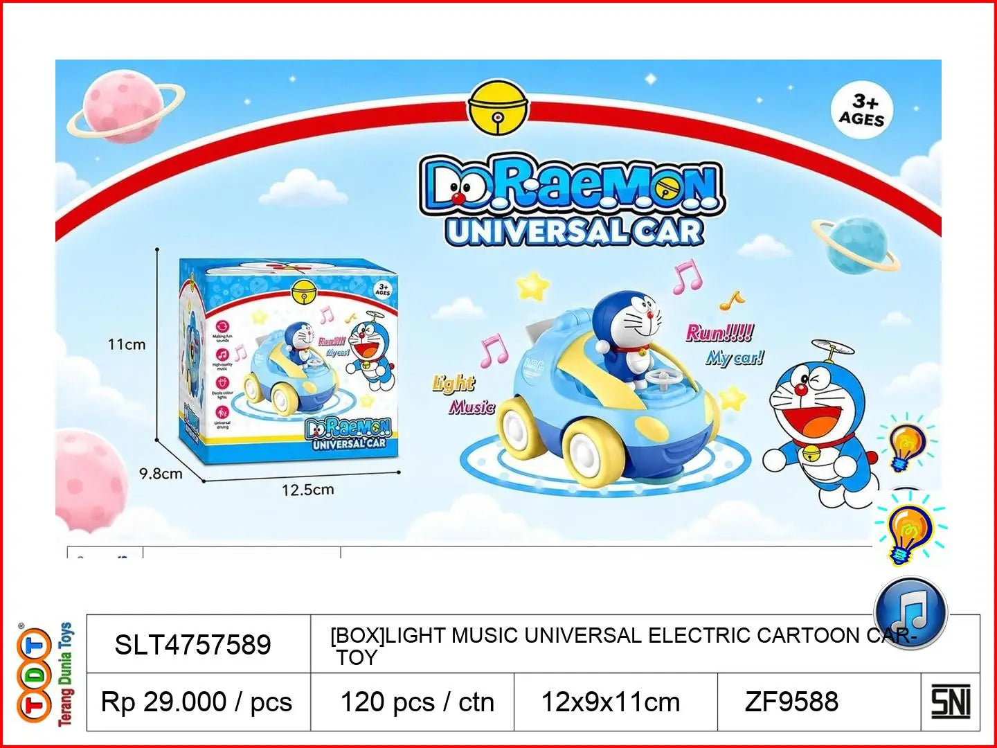 [BOX]LIGHT MUSIC UNIVERSAL ELECTRIC CARTOON CAR WITH TOY