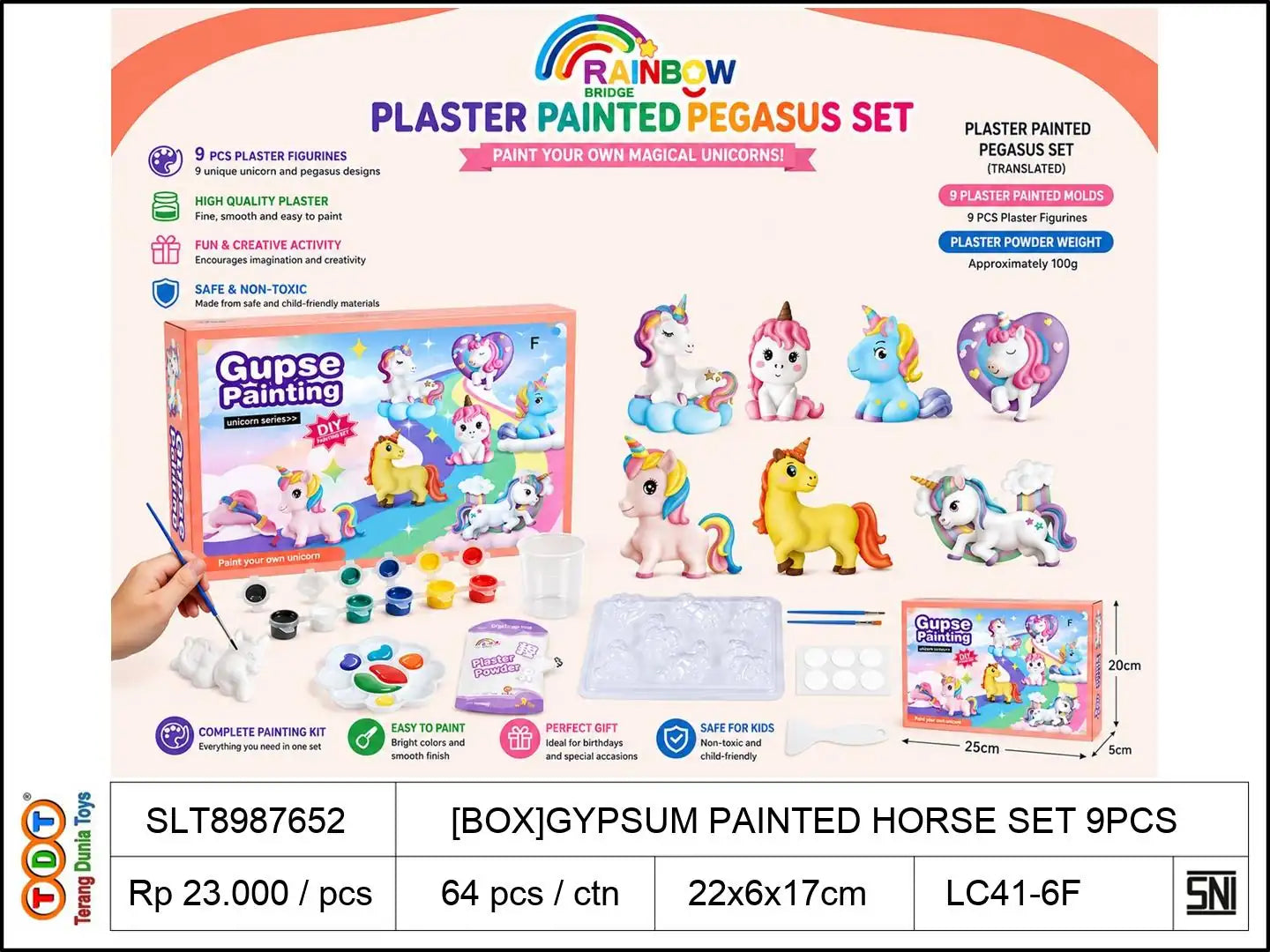 [BOX]GYPSUM PAINTED HORSE SET 9PCS