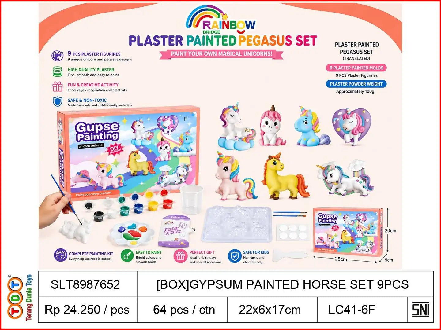[BOX]GYPSUM PAINTED HORSE SET 9PCS