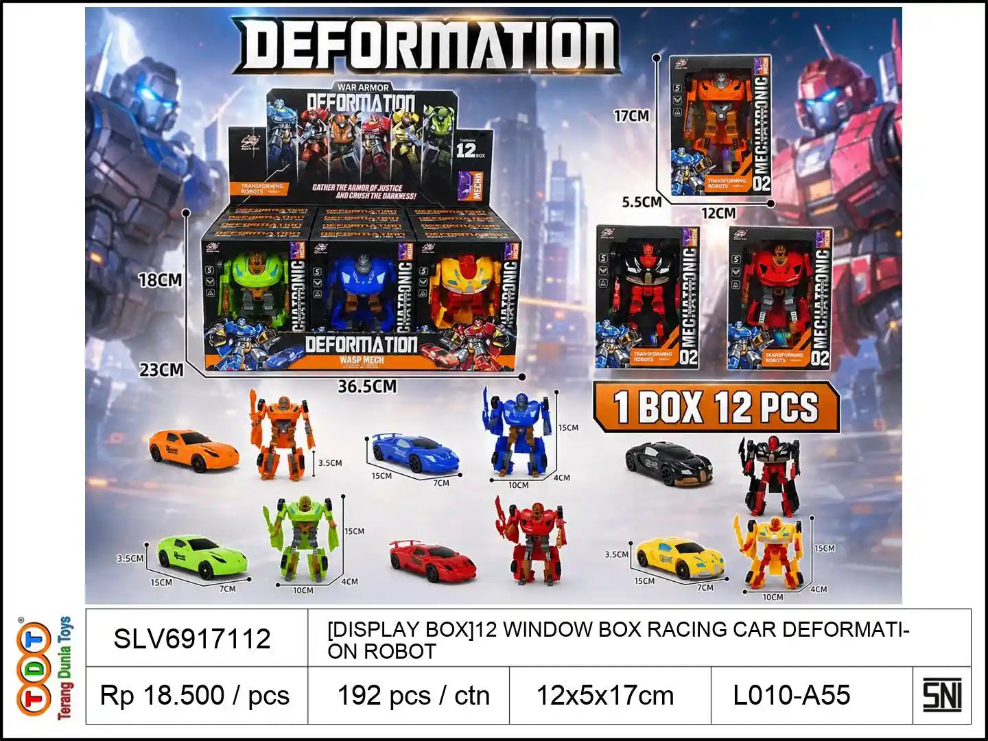 [DISPLAY BOX]12 WINDOW BOX RACING CAR DEFORMATION ROBOT