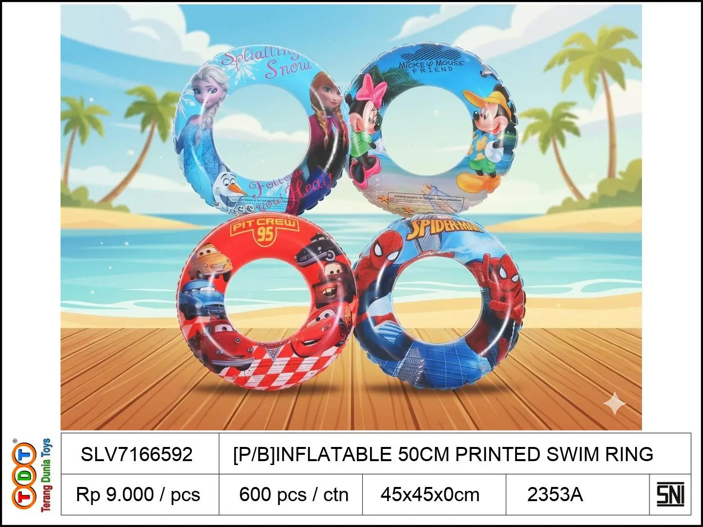 [P/B]INFLATABLE 50CM PRINTED SWIM RING