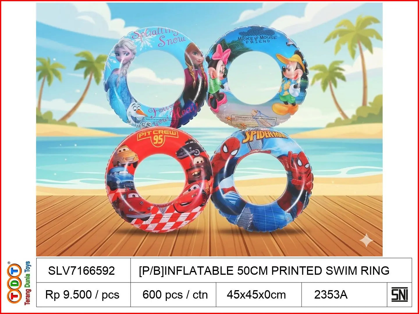 [P/B]INFLATABLE 50CM PRINTED SWIM RING