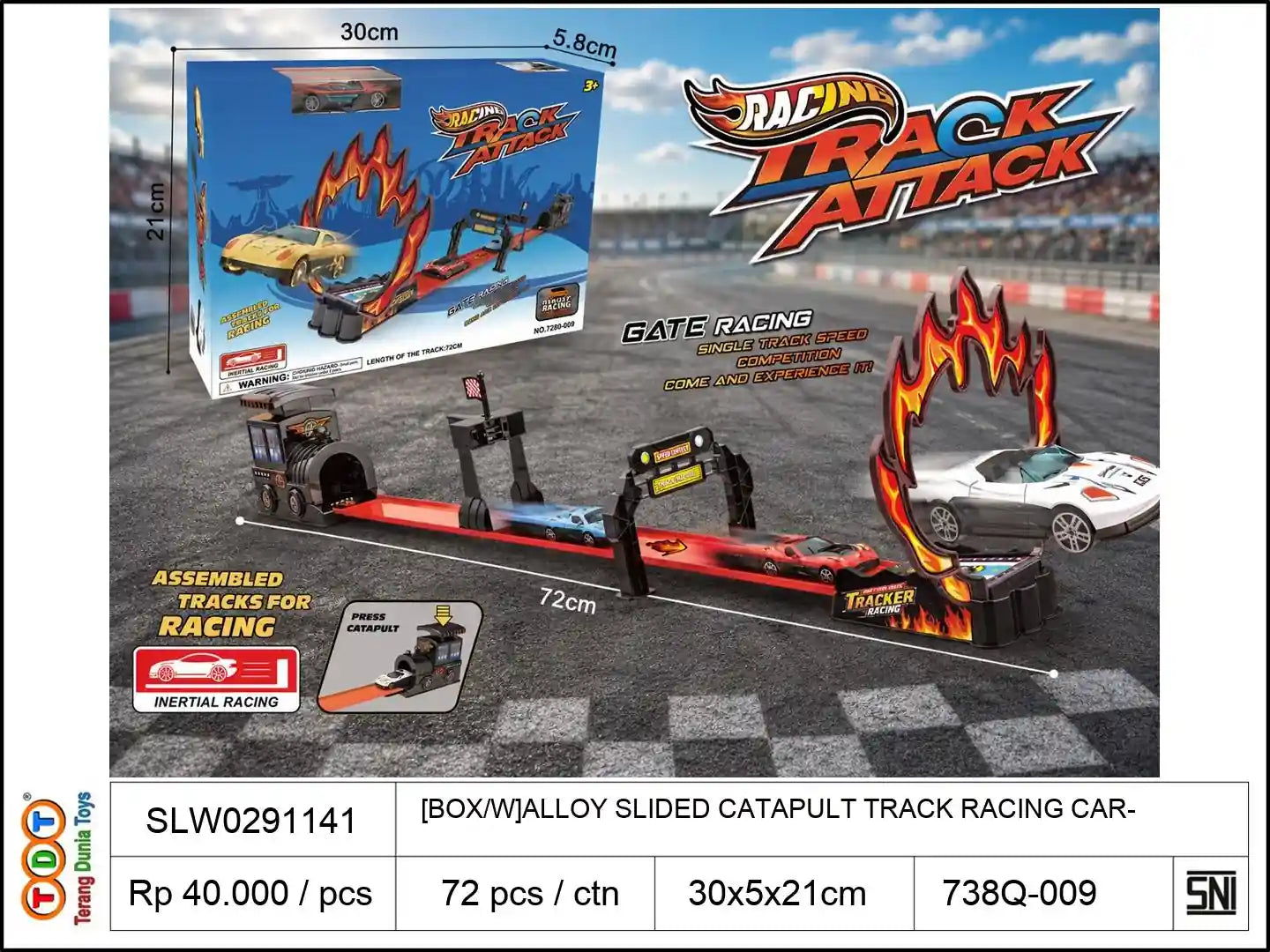 [BOX/W]ALLOY SLIDED CATAPULT TRACK RACING CAR