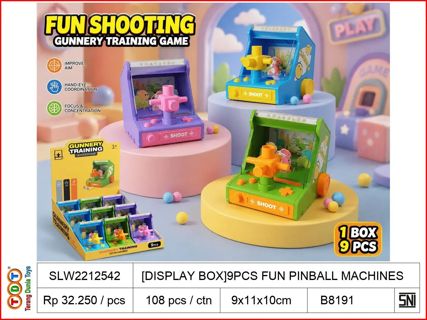 [DISPLAY BOX]9PCS FUN PINBALL MACHINES