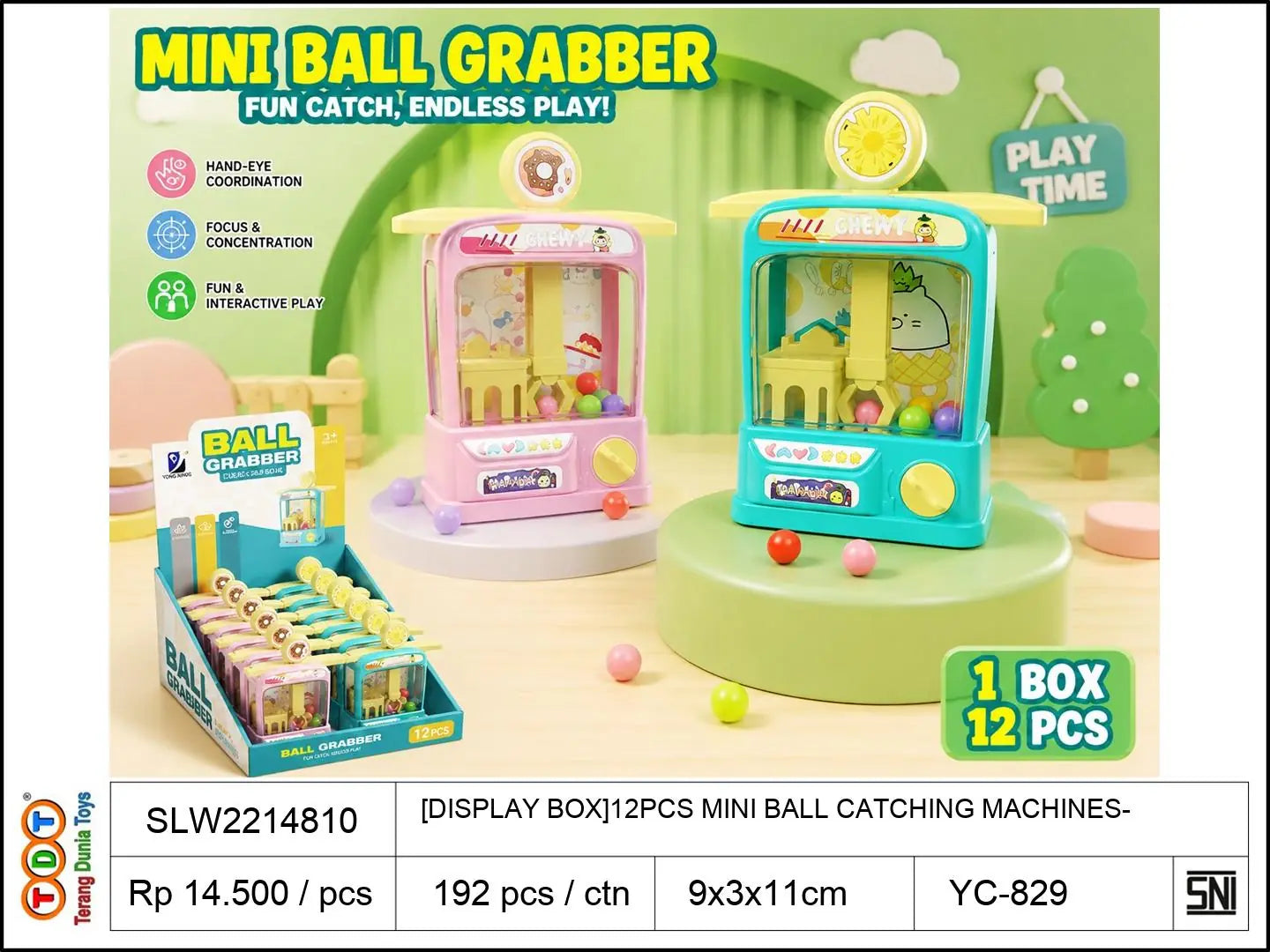 [DISPLAY BOX]12PCS MINI BALL CATCHING MACHINES