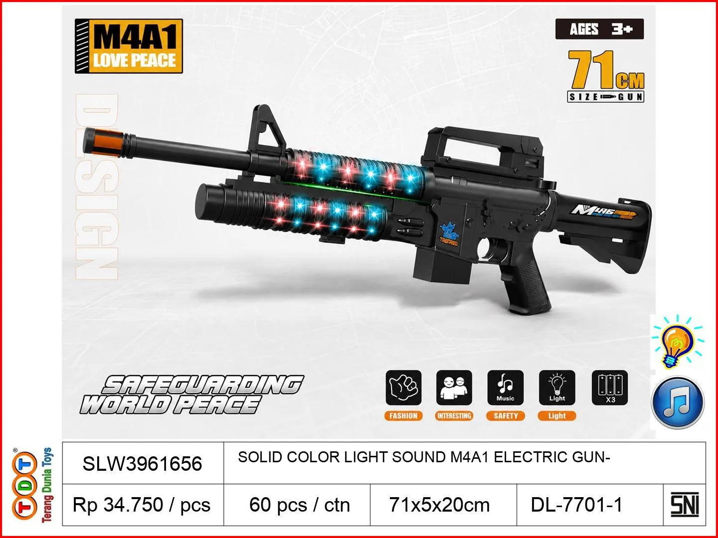 SOLID COLOR LIGHT SOUND M4A1 ELECTRIC GUN