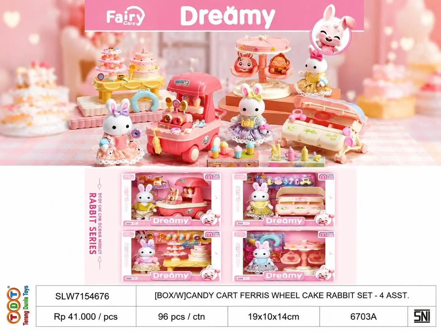 [BOX/W]CANDY CART FERRIS WHEEL CAKE RABBIT SET 4 ASST.