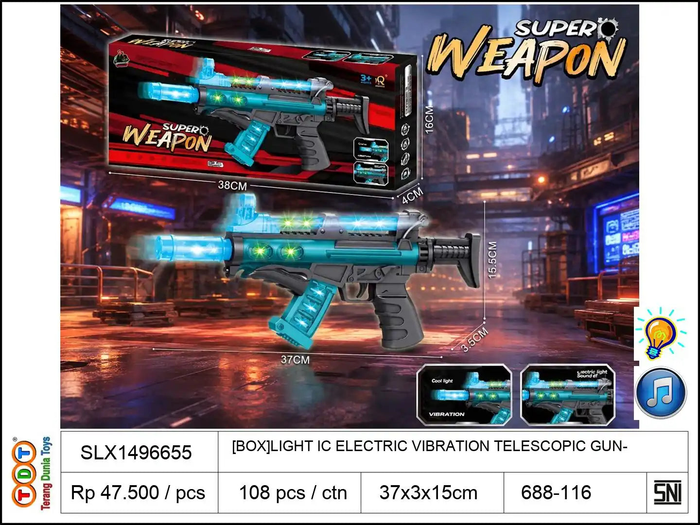 [BOX]LIGHT IC ELECTRIC VIBRATION TELESCOPIC GUN