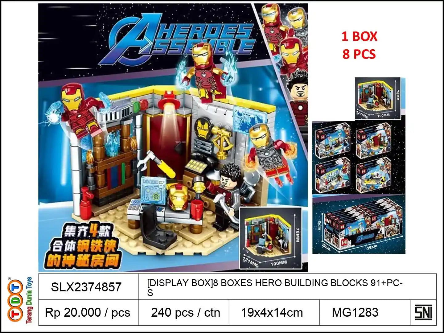 [DISPLAY BOX]8 BOXES HERO BUILDING BLOCKS 91+PCS
