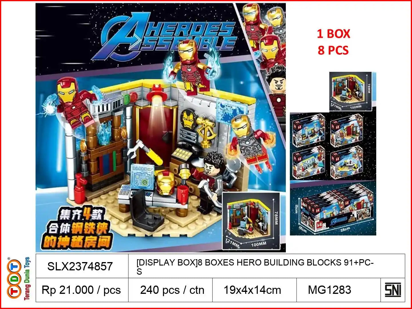 [DISPLAY BOX]8 BOXES HERO BUILDING BLOCKS 91+PCS