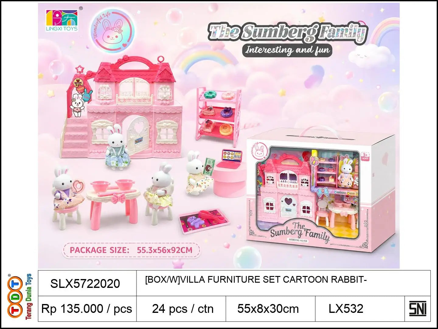 [BOX/W]VILLA FURNITURE SET WITH CARTOON RABBIT