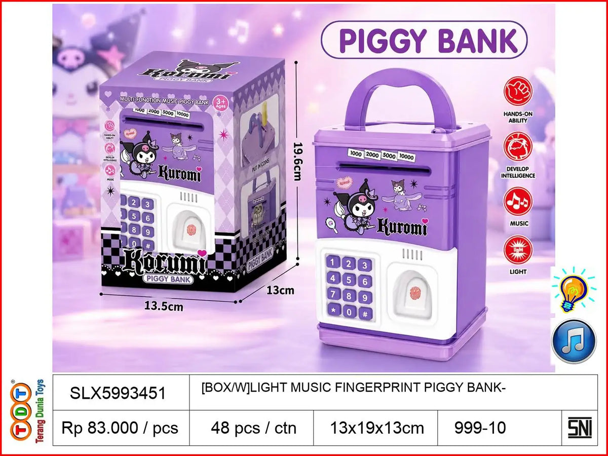 [BOX-W]LIGHT MUSIC FINGERPRINT PIGGY BANK