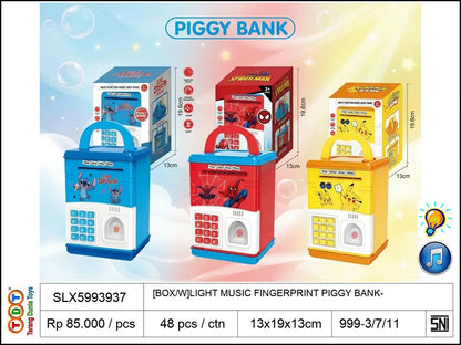 [BOX/W]LIGHT MUSIC FINGERPRINT PIGGY BANK