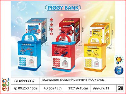 [BOX/W]LIGHT MUSIC FINGERPRINT PIGGY BANK