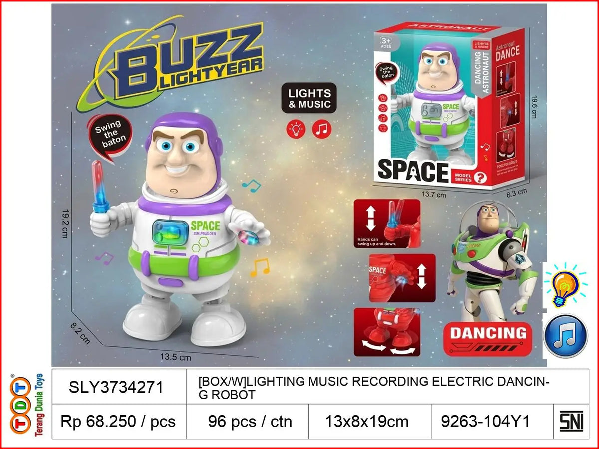 [BOX-W]LIGHTING MUSIC RECORDING ELECTRIC DANCING ROBOT