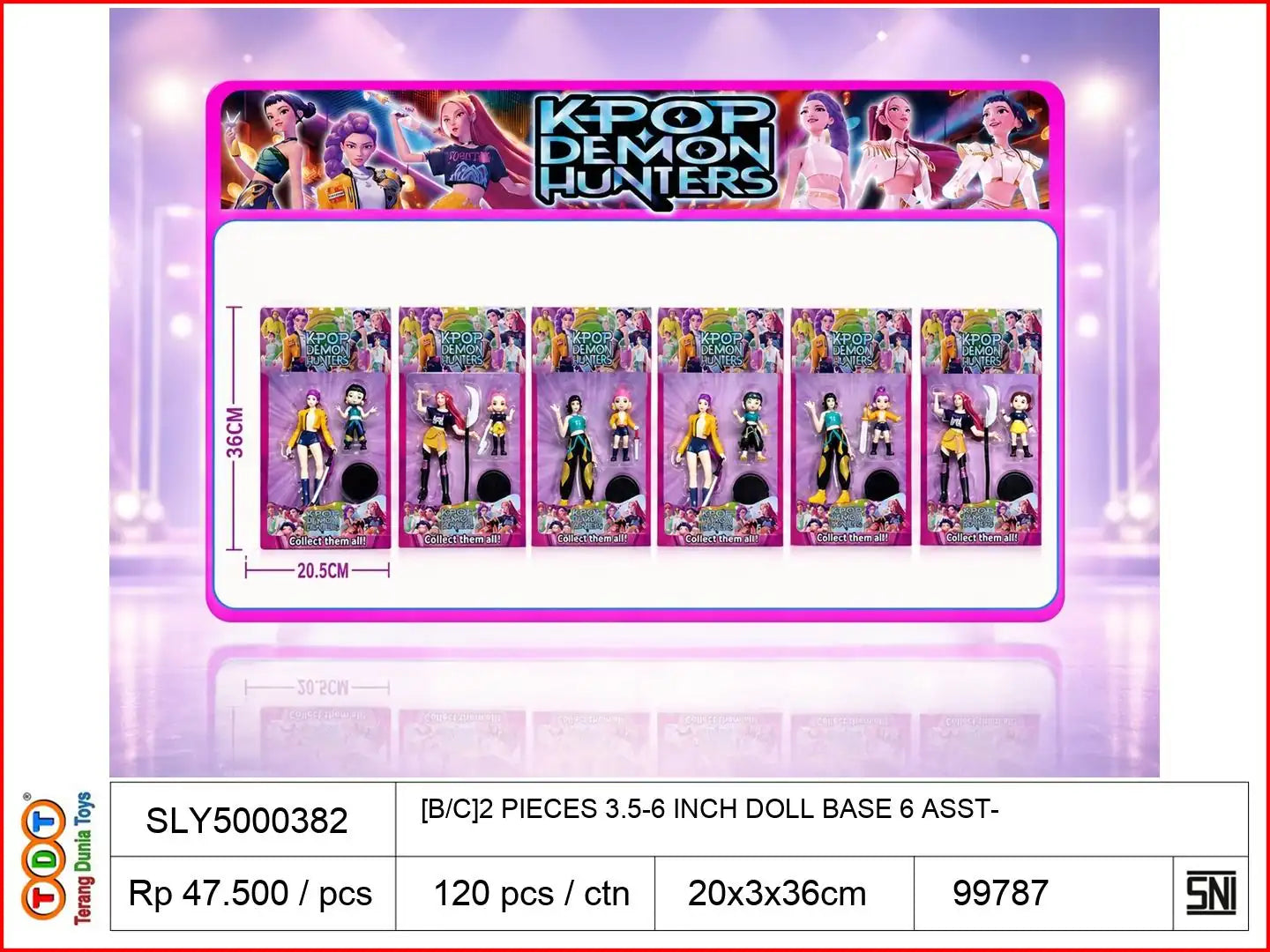 [B/C]2 PIECES WITH 3.5-6 INCH DOLL WITH BASE 6 ASST