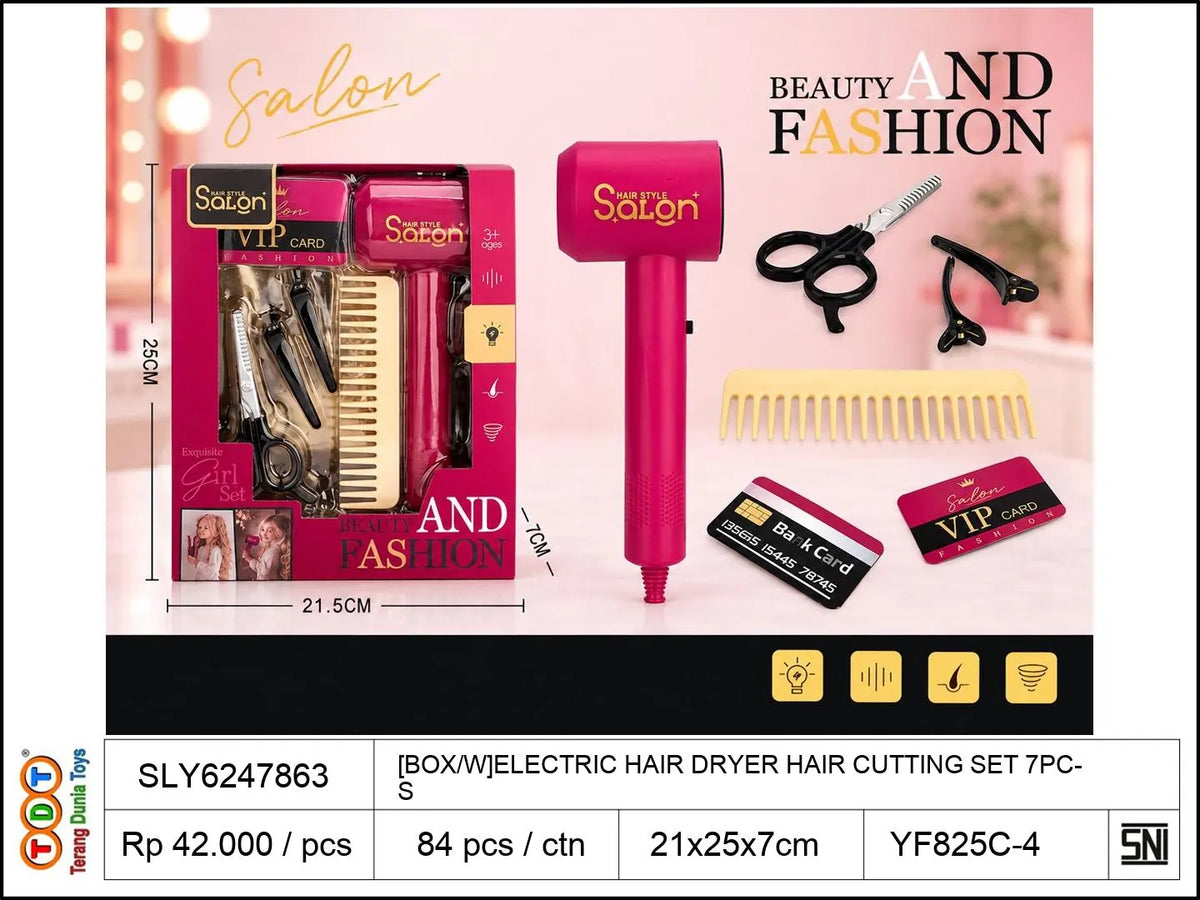 [BOX-W]ELECTRIC HAIR DRYER HAIR CUTTING SET 7PCS