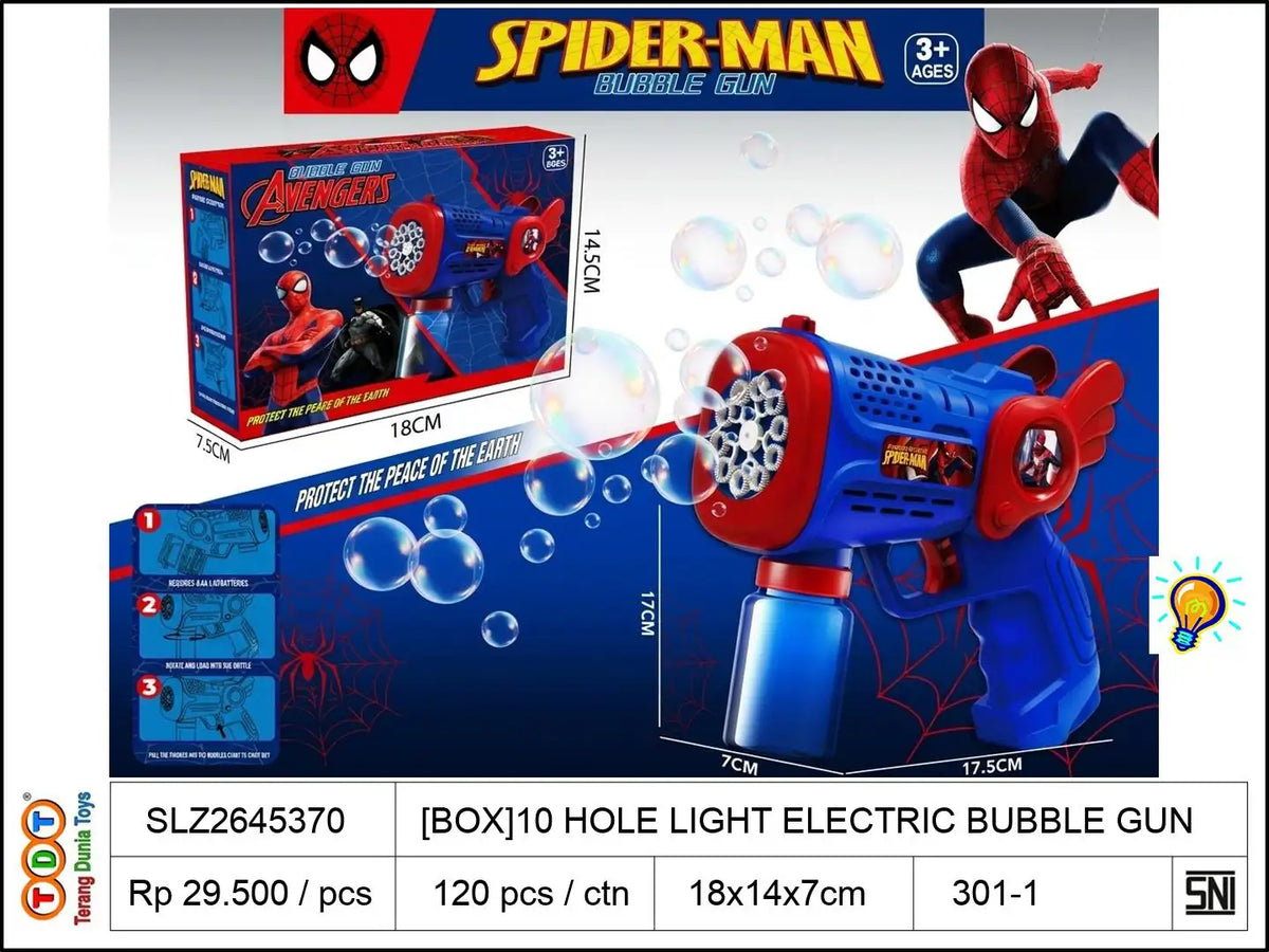[BOX]10 HOLE LIGHT ELECTRIC BUBBLE GUN