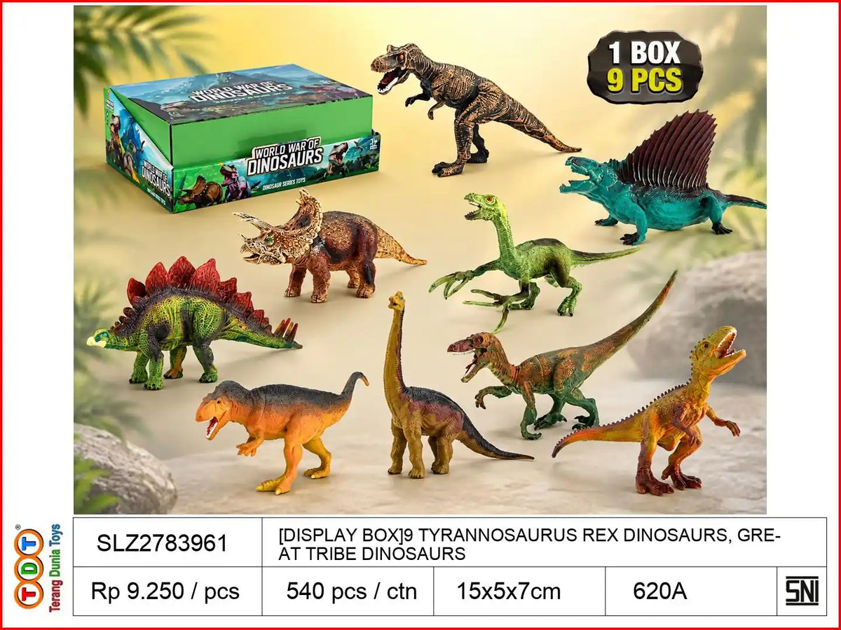 [DISPLAY BOX]9 TYRANNOSAURUS REX DINOSAURS, GREAT TRIBE DINOSAURS